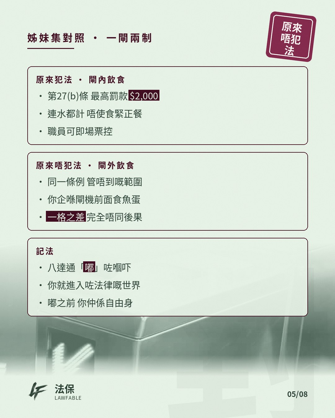 原來唔犯法01 第 5 卡